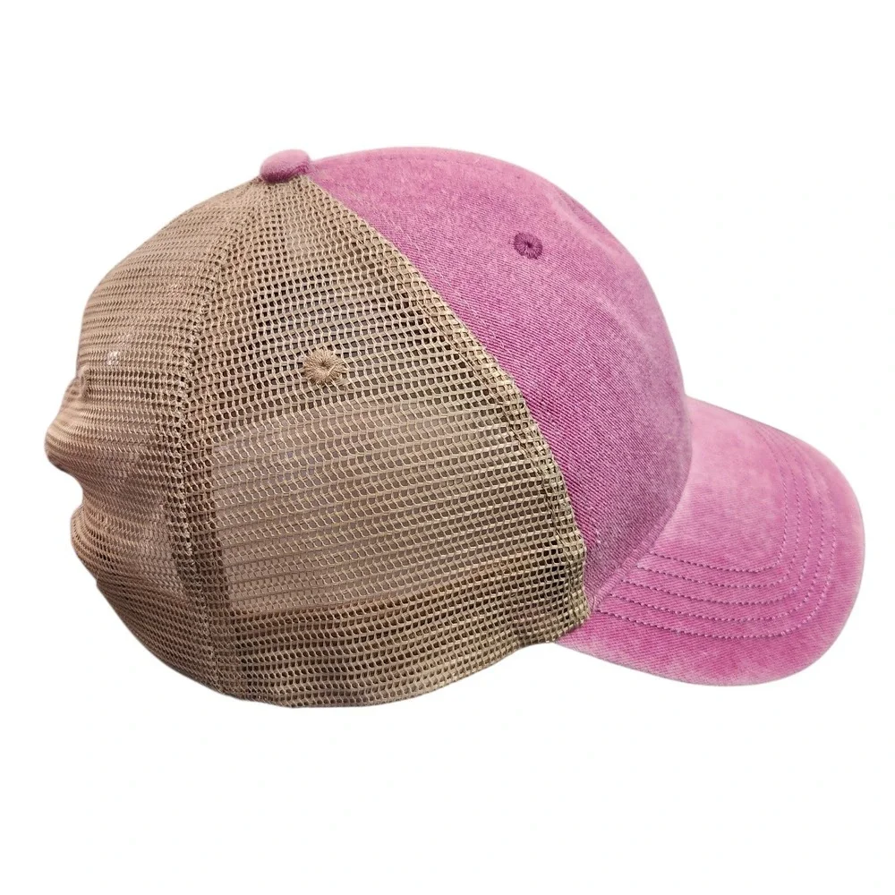 906 Hunting Club Riley Pink‎ Washed Mesh Trucker Hat Men's Snapback